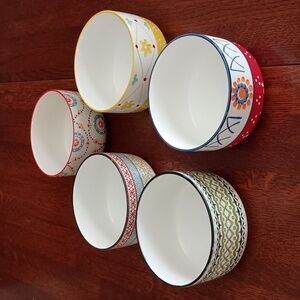 Signature Housewares Stoneware Geometric Bowls Set Of 5 b925